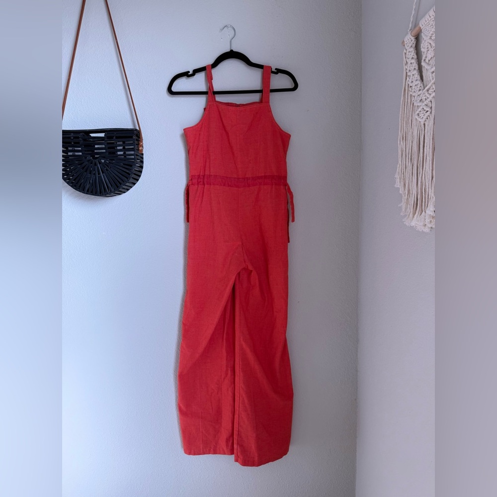 Vintage 1970s Tres Petite Orange Jumpsuit, Size 7